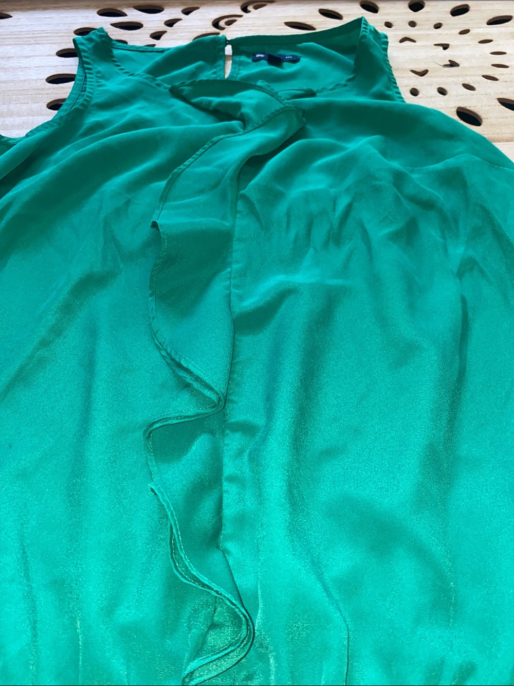 GAP Teal Ruffle-Front Sleeveless Camisole